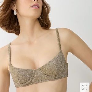 J.crew re imagined sparkle underwire bikini top green